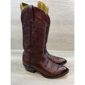 Laredo Men's Burgundy Leather Western Cowboy Boots Pointed Toe  8.5 D